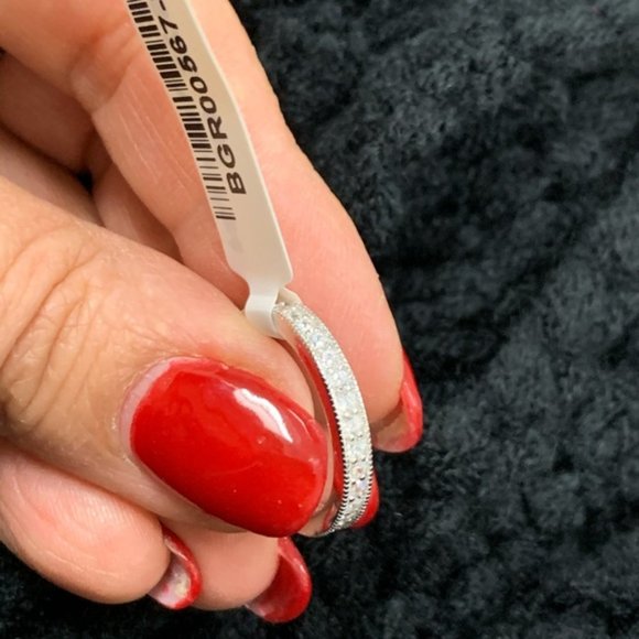 New Sterling Silver Eternity Band Bridal Ring - Picture 7 of 8